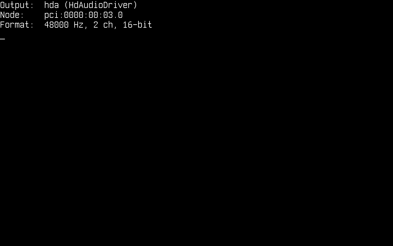 The audio output