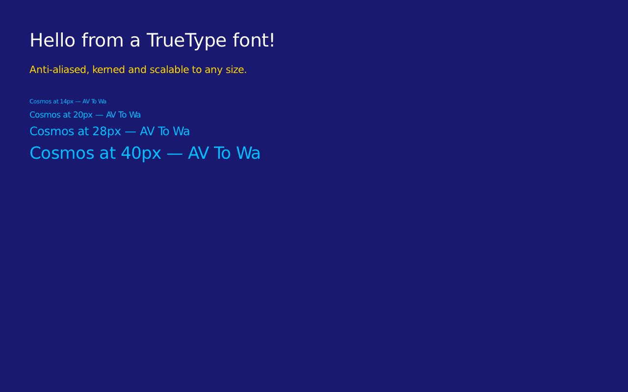 Drawing TrueType text